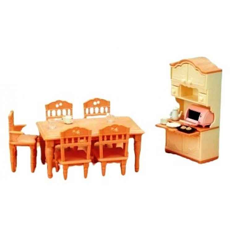 Sylvanian Families Dining Room Set – Miniature Dollhouse Furniture