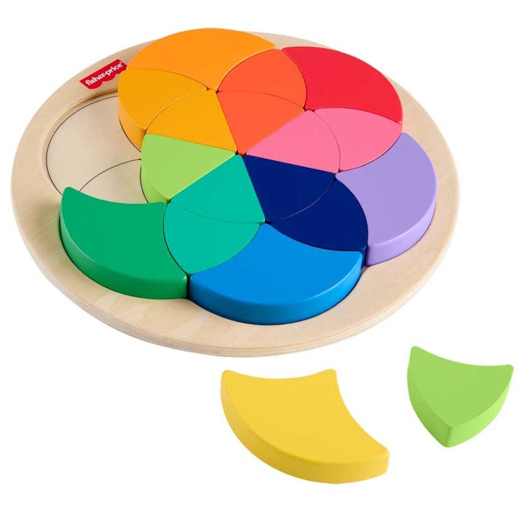 Fisher-Price Wooden Colour Wheel Puzzle – FSC-Certified Shape Sorter