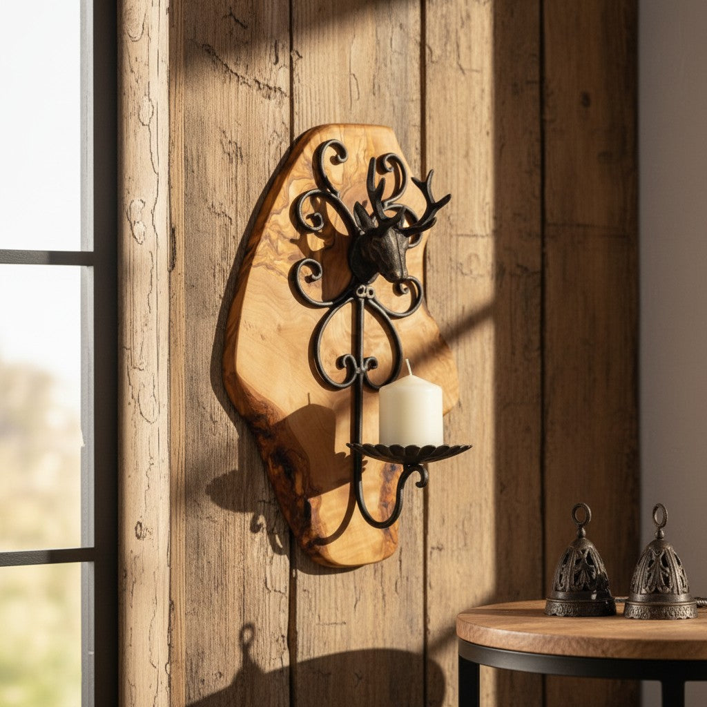 Wall Mounted Stag Candle Holder
