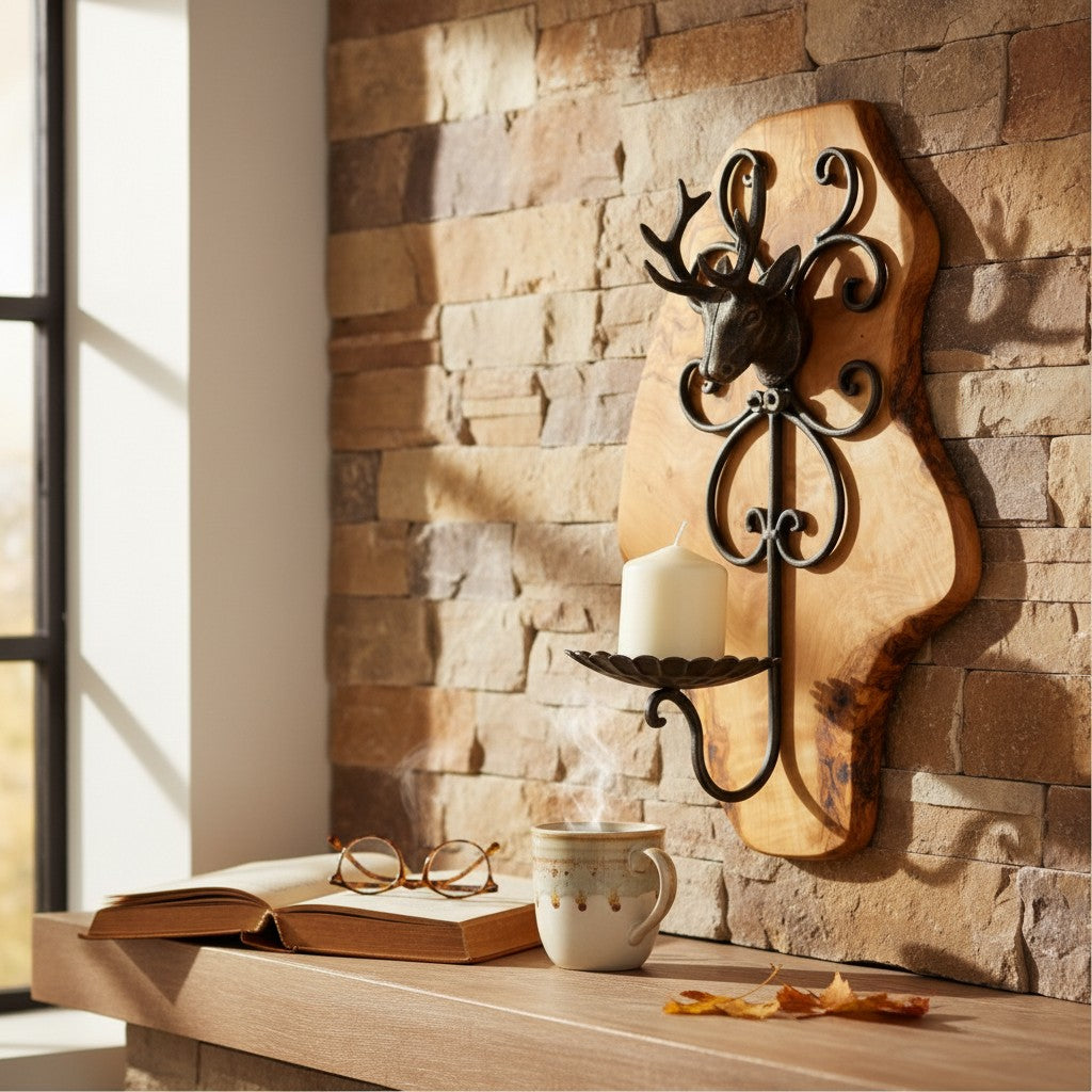 Wall Mounted Stag Candle Holder