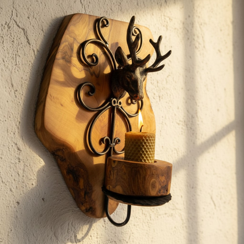 Wall Mounted Stag Candle Holder