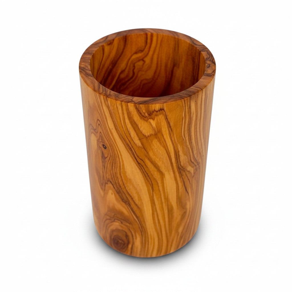 Olive Wood Cutlery & Utensils Holder 15 cm, natural, handmade, gift