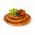 Olive Wood Set of 3 Round Wooden Plates with Round Edge, plate set, kitchen, restaurant, Sustainably Sourced, Eco-Friendly, handmade, gift