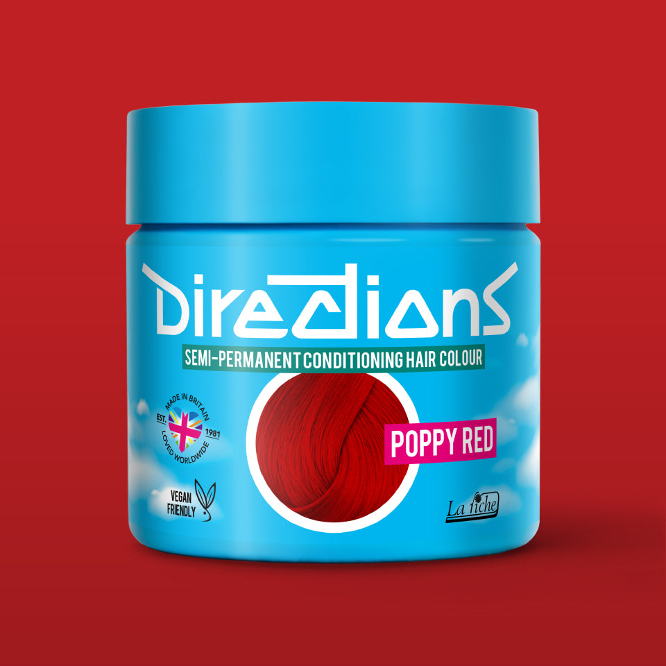 La Riche Directions Poppy Red Semi Permanent Hair Dye - Vegan - 100ml