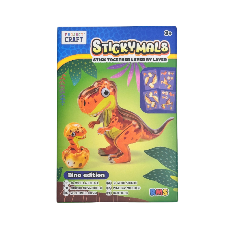PoundFun Project Craft Dino Edition Stickymals Reusable Stickers