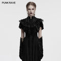 Punk Rave Elysia Velvet Ruffle Goth Shawl – Victorian Lace Collar Black