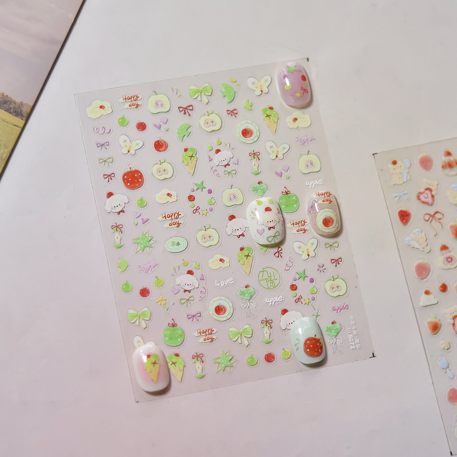 LuLuFun Studio Bear and Puppy Nail Deco Stickers - Cute DIY Nail Art