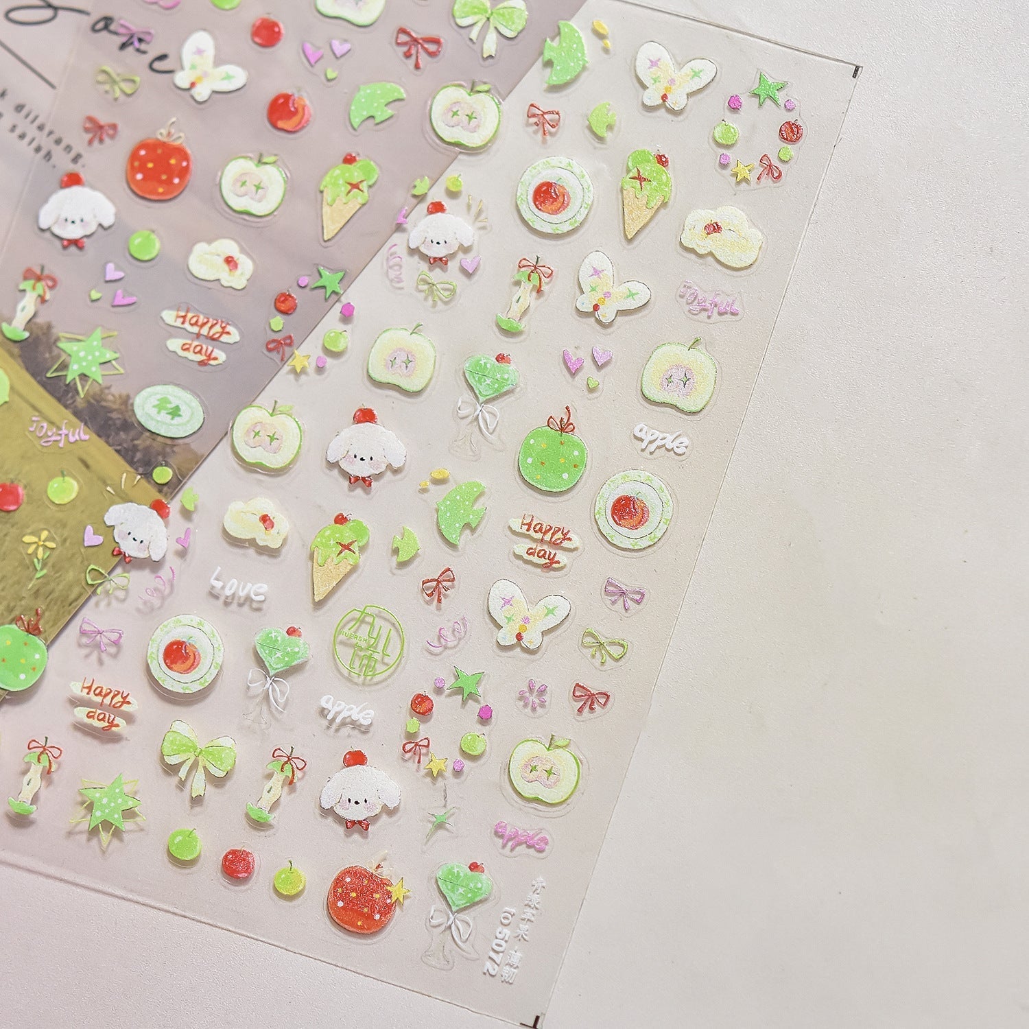LuLuFun Studio Bear and Puppy Nail Deco Stickers - Cute DIY Nail Art