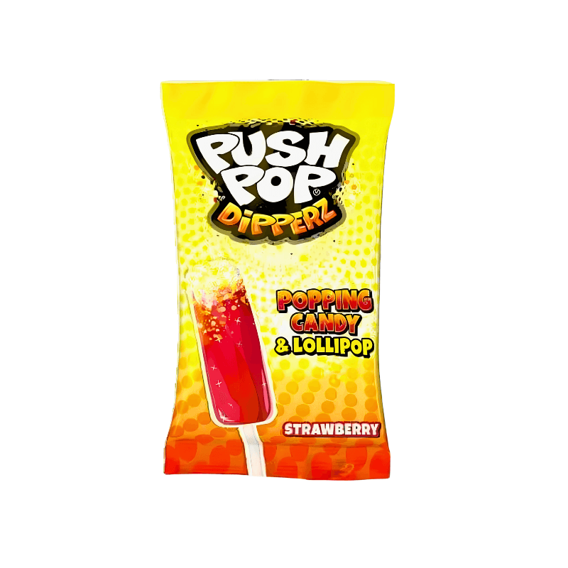Push Pop Dipperz Strawberry Lollipop with Fizzy Dipping Powder Candy