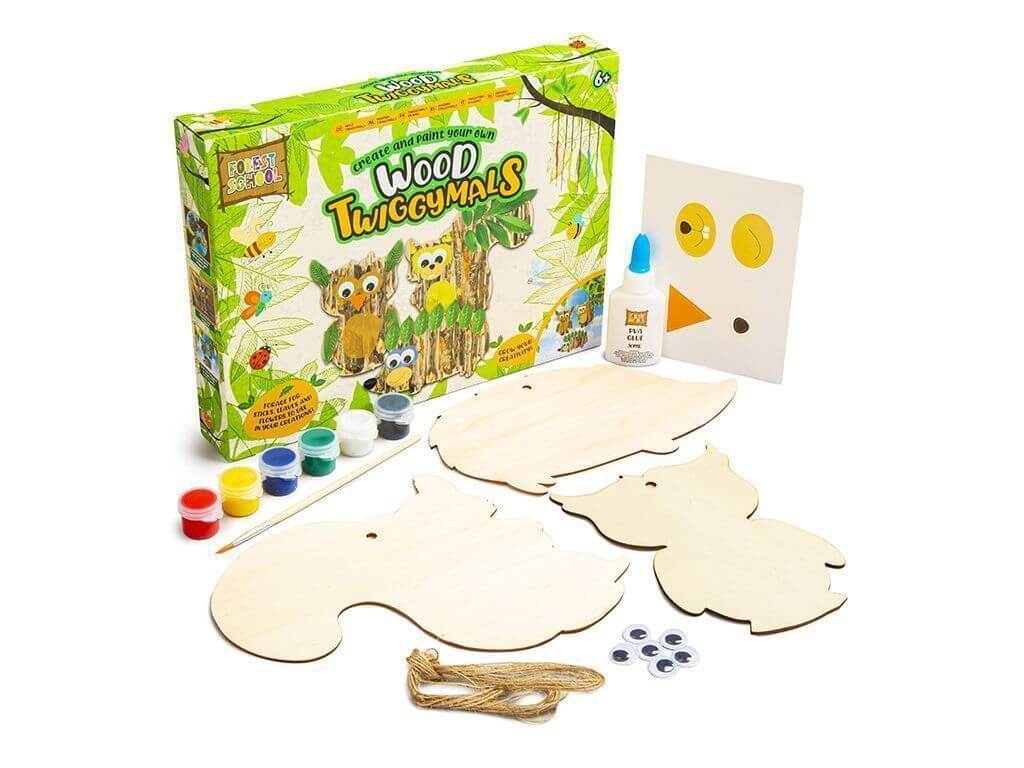 PoundFun Wood Twiggymals - Create and Paint Your Own Animal Craft Kit