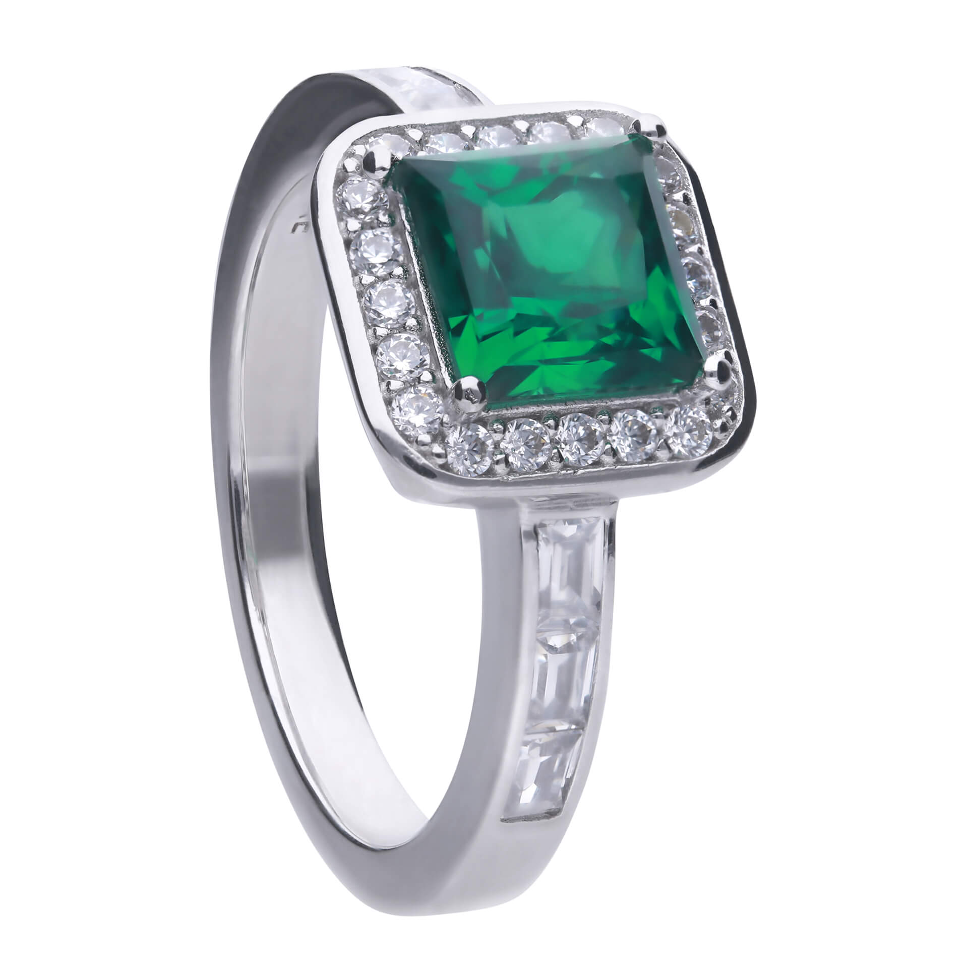 Diamonfire Art Deco Pave Ring | Sterling Silver Zirconia Band