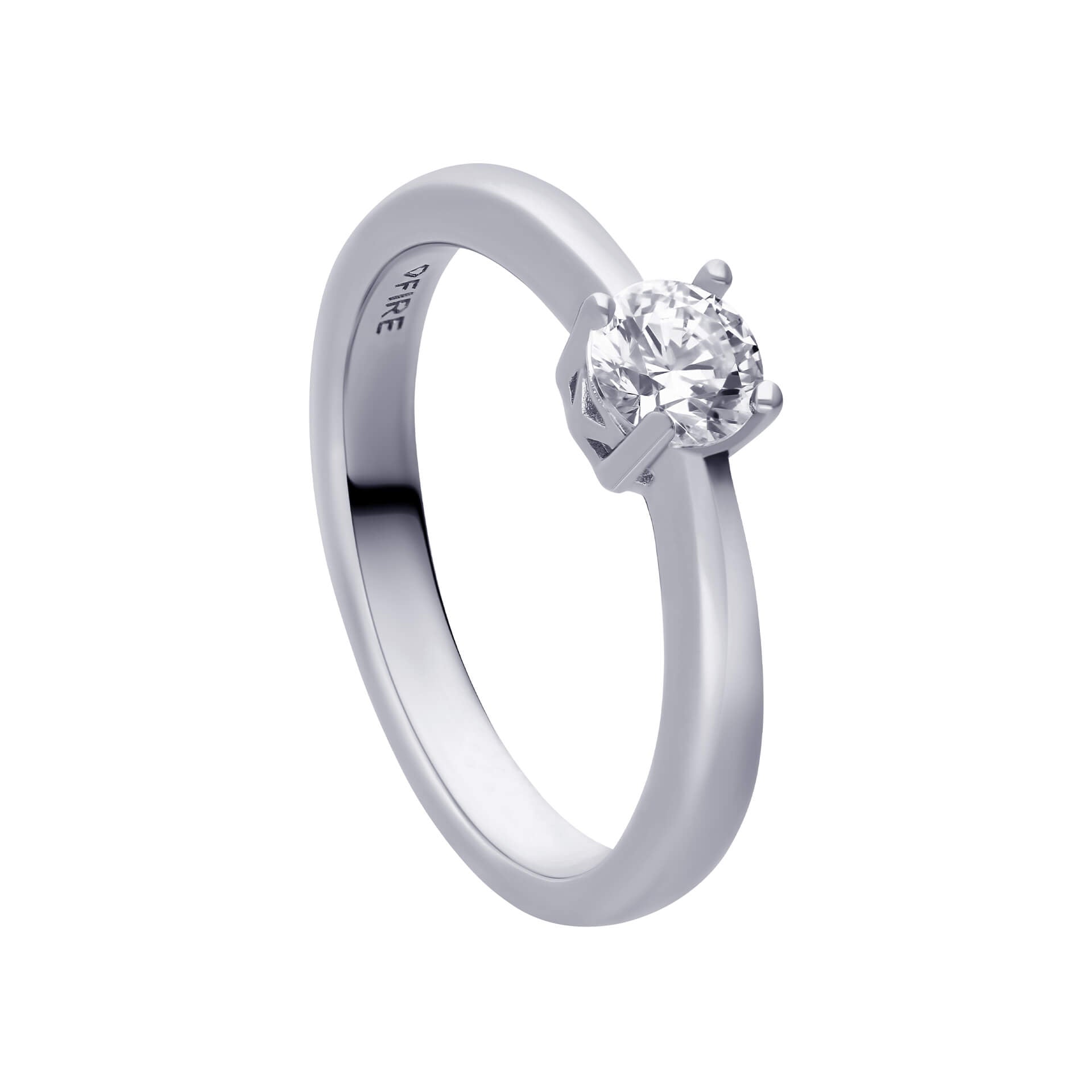 Gecko Jewellery Sterling Silver Four Claw Solitaire Zirconia Ring