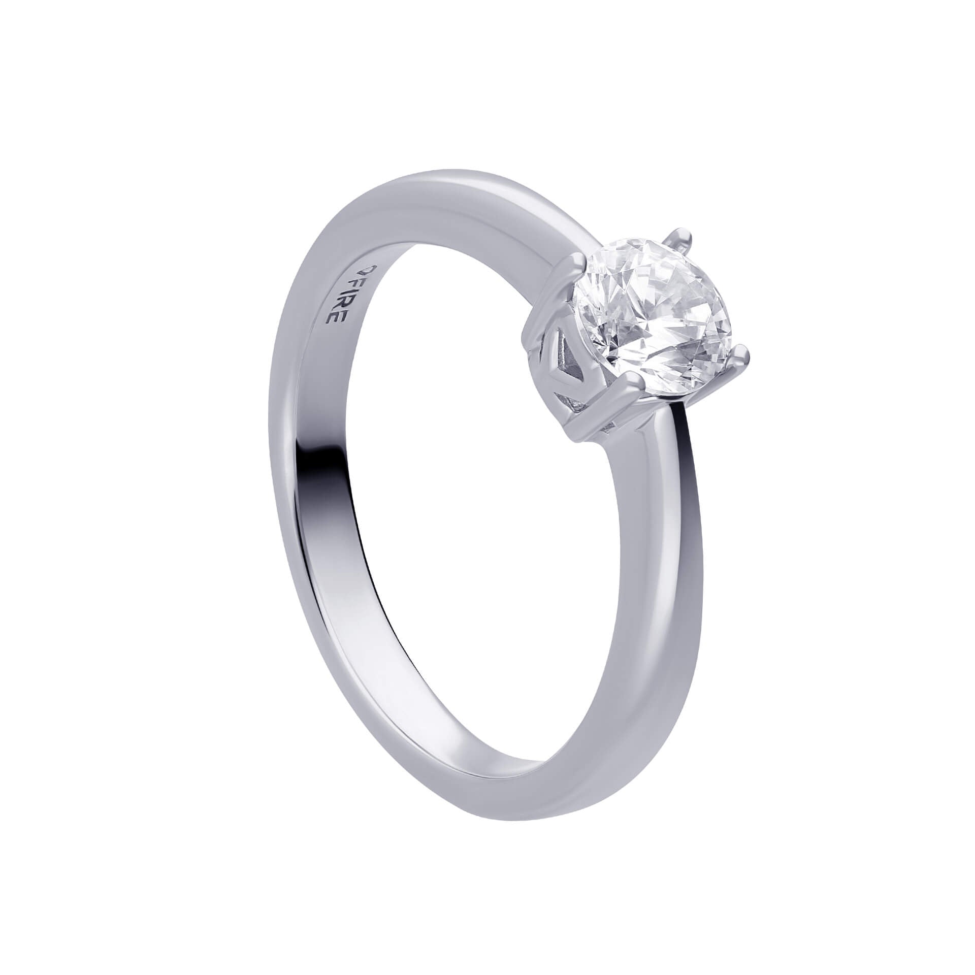 Gecko Jewellery Sterling Silver Four Claw Solitaire Zirconia Ring