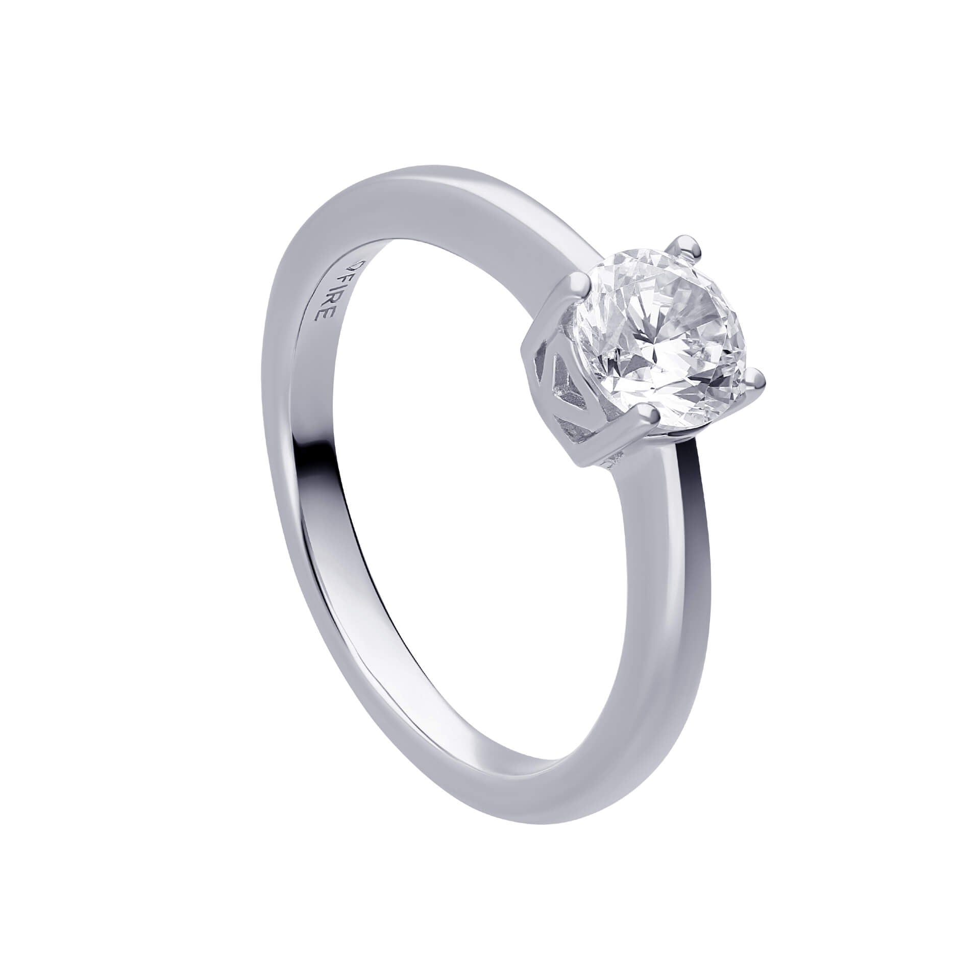 Gecko Jewellery Sterling Silver Four Claw Solitaire Zirconia Ring