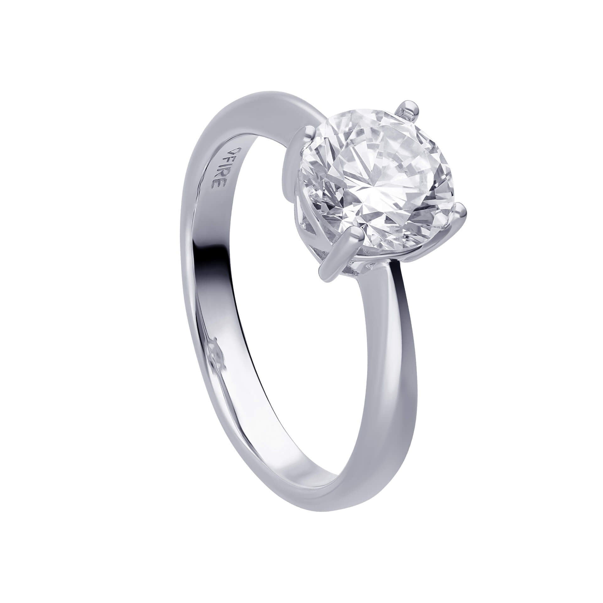 Gecko Jewellery Sterling Silver Four Claw Solitaire Zirconia Ring