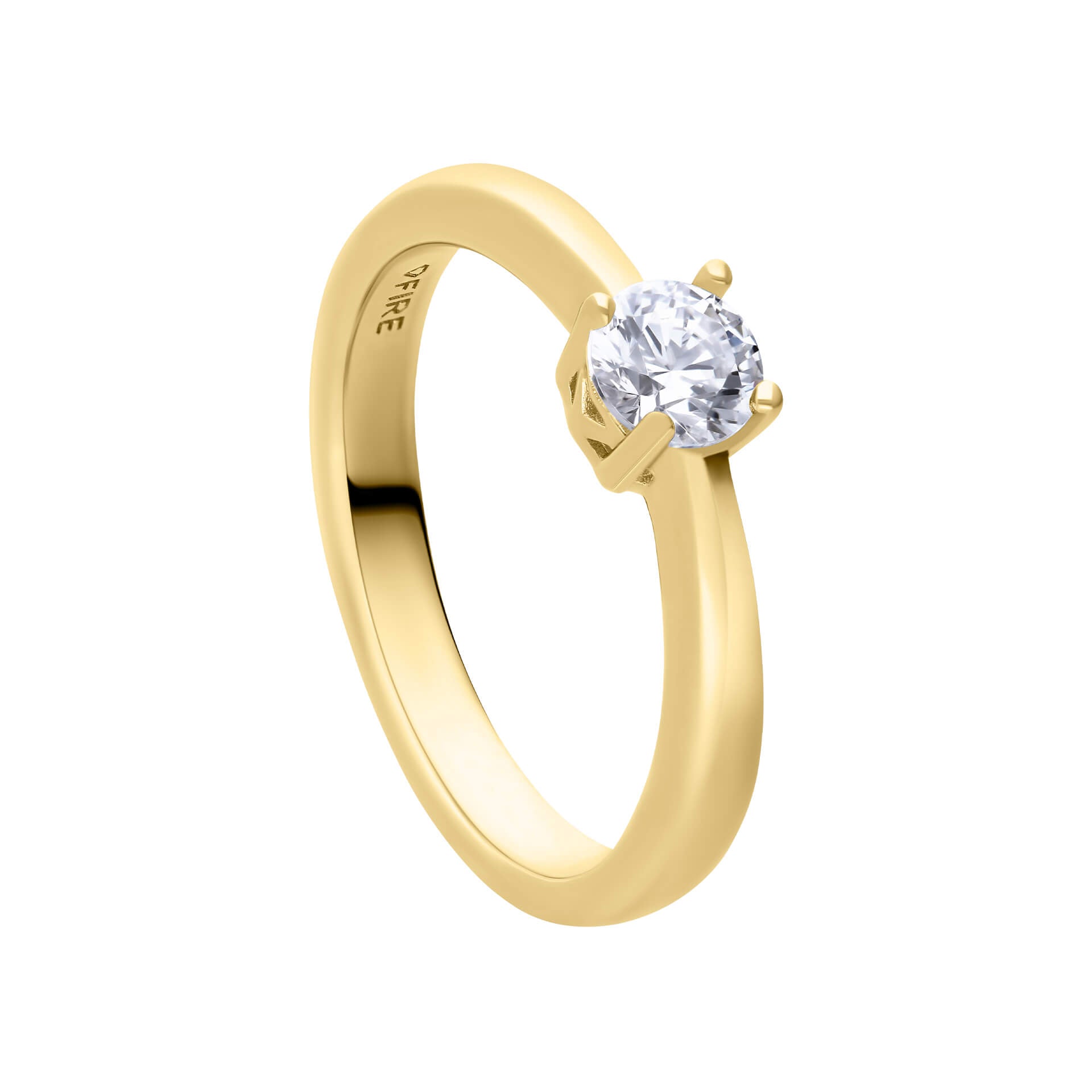 Gecko Jewellery Sterling Silver Four Claw Solitaire Zirconia Ring