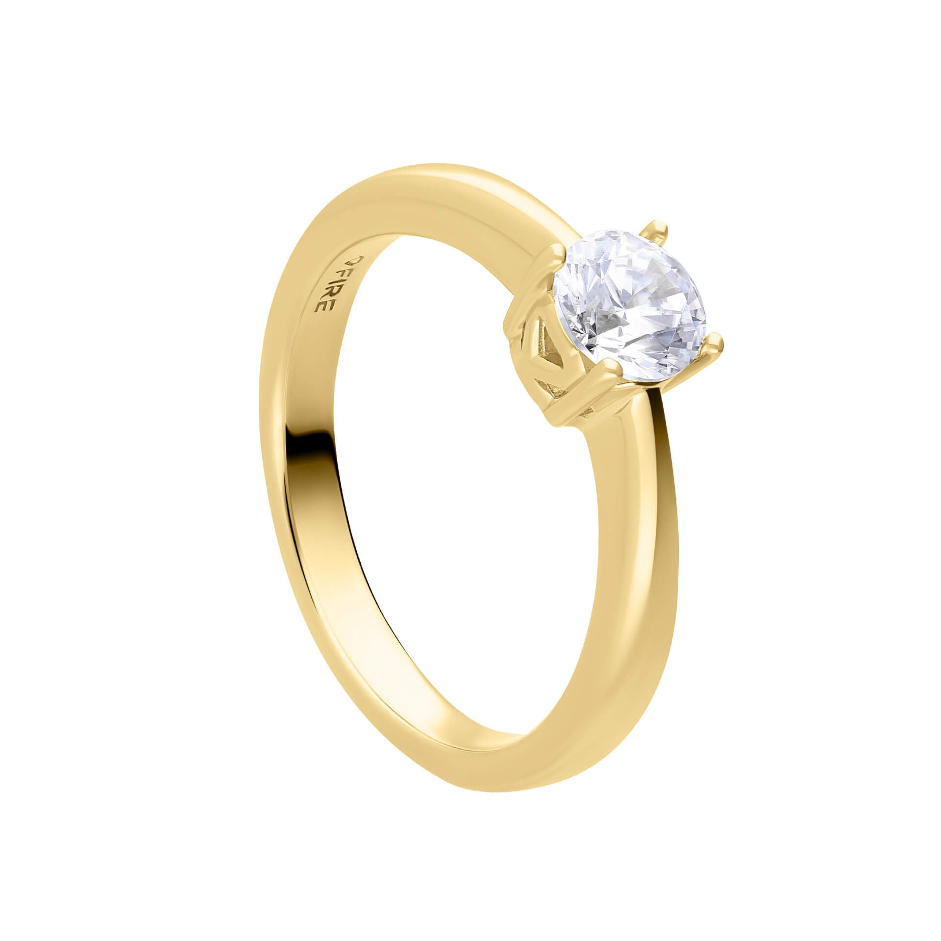 Gecko Jewellery Sterling Silver Four Claw Solitaire Zirconia Ring