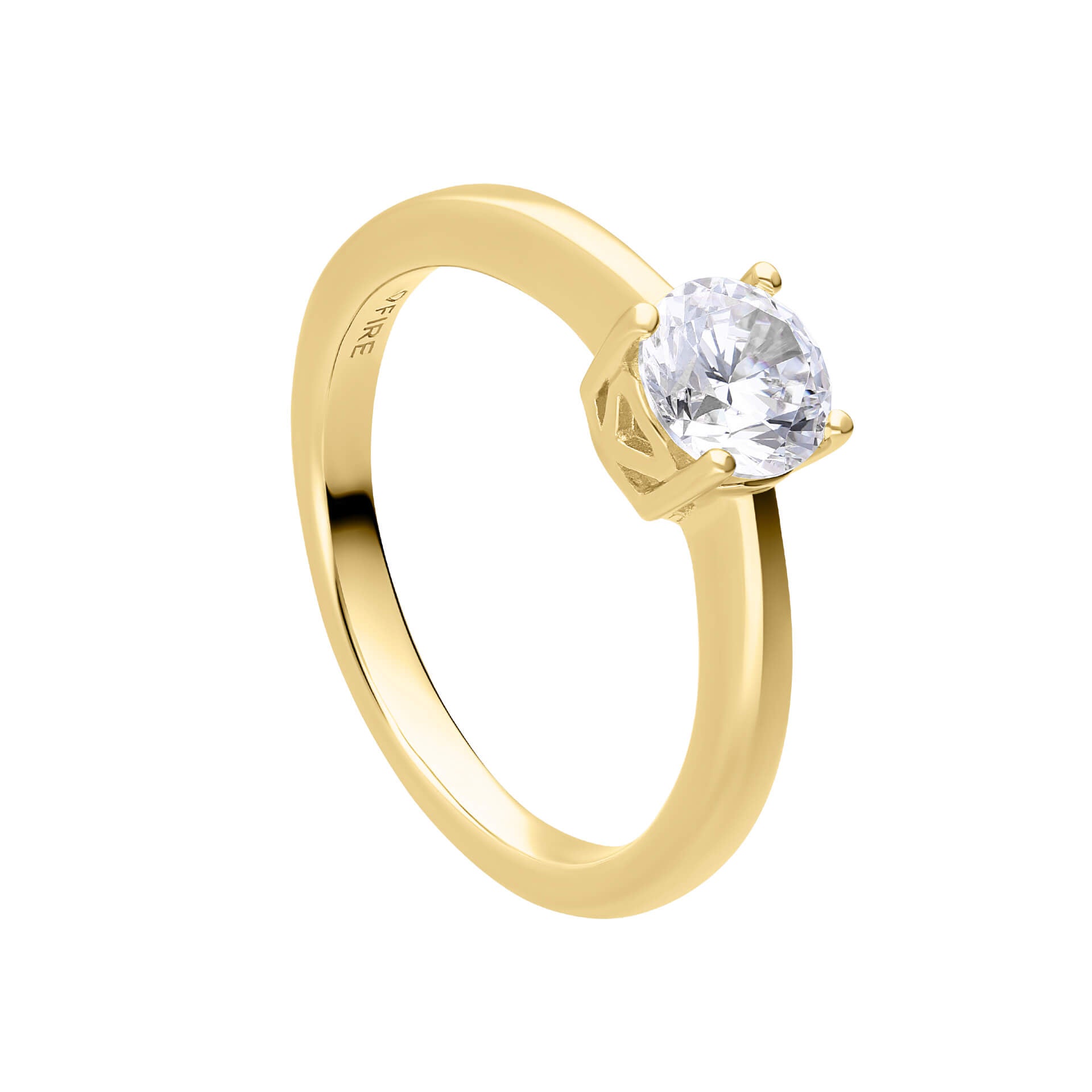 Gecko Jewellery Sterling Silver Four Claw Solitaire Zirconia Ring