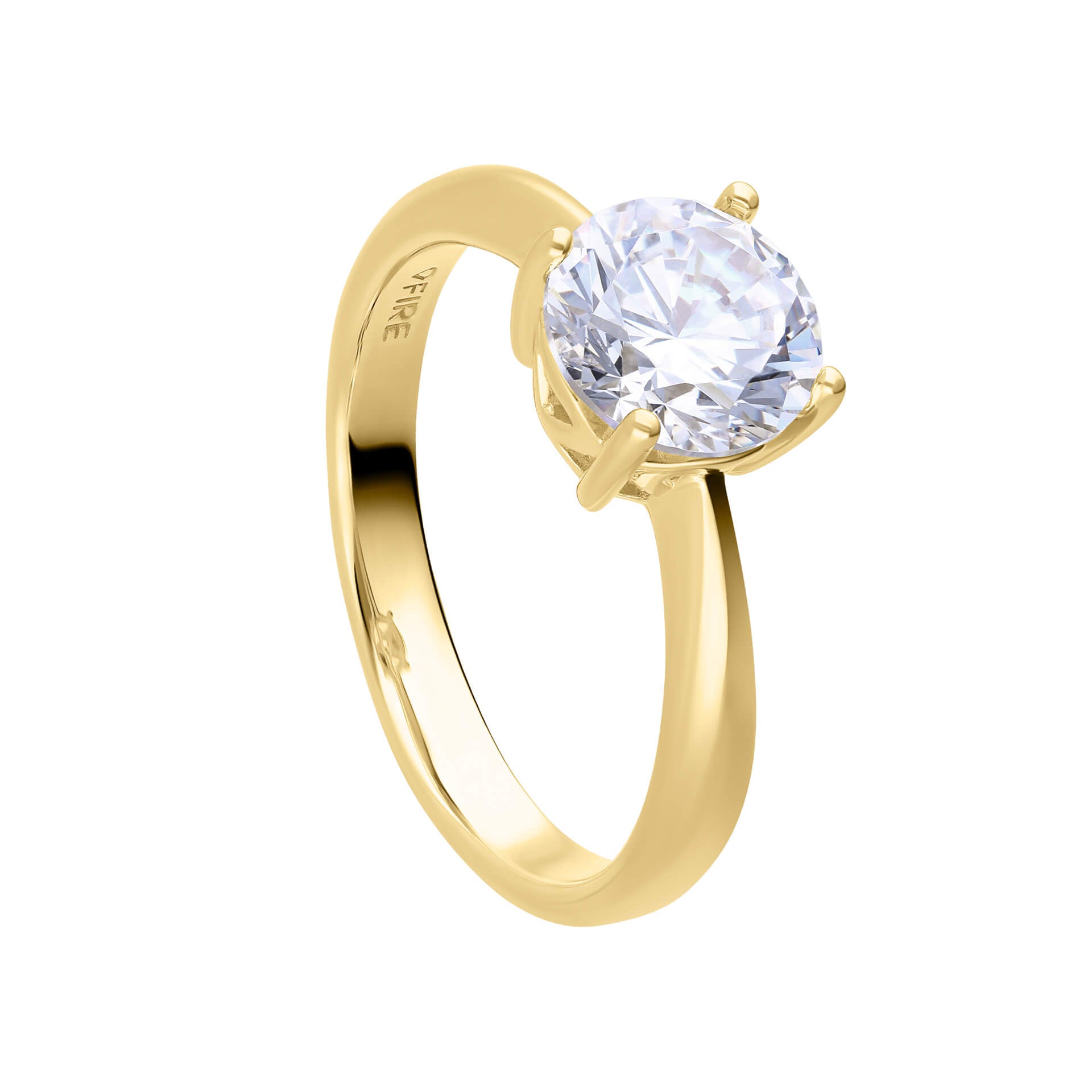 Gecko Jewellery Sterling Silver Four Claw Solitaire Zirconia Ring