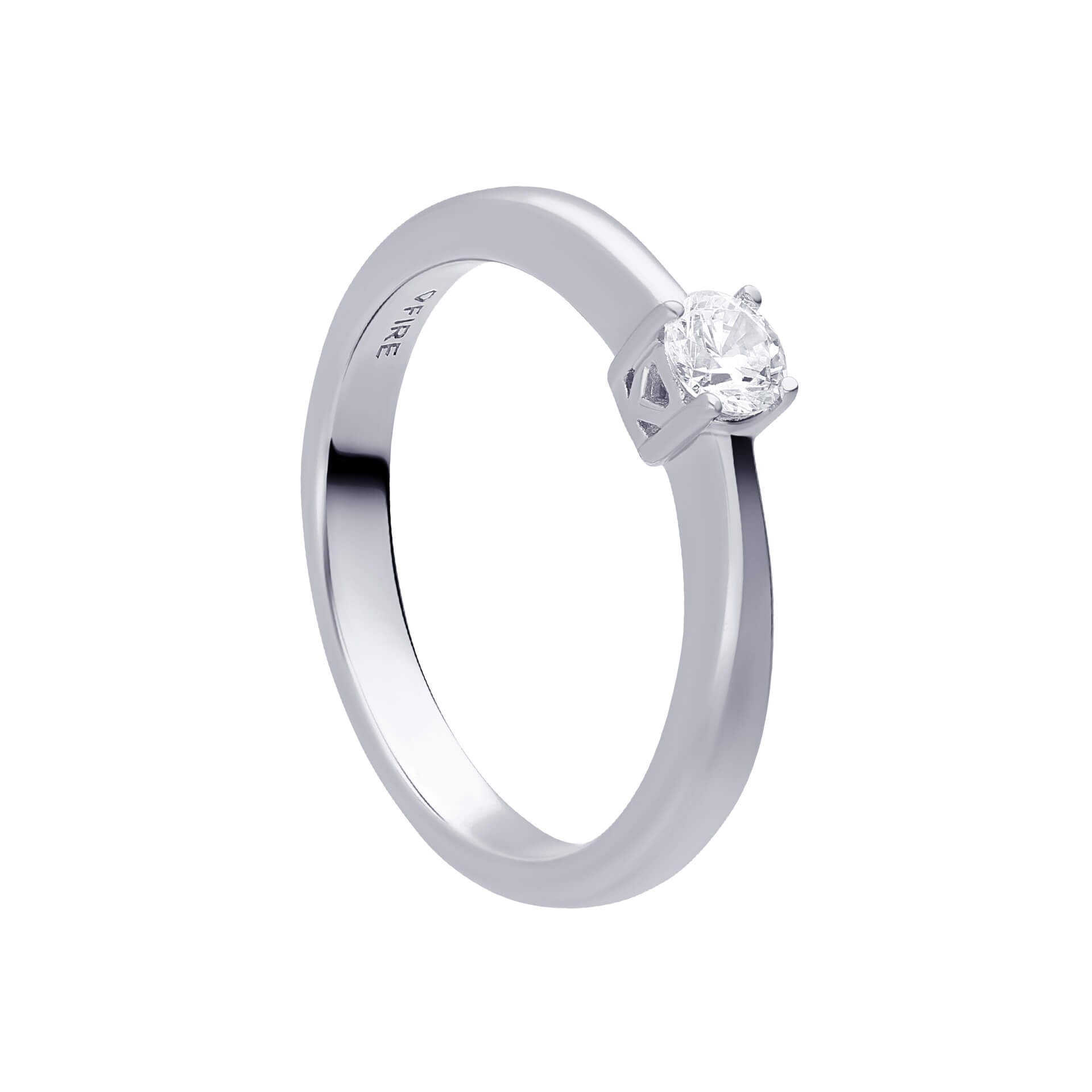 Gecko Jewellery Sterling Silver Four Claw Solitaire Zirconia Ring