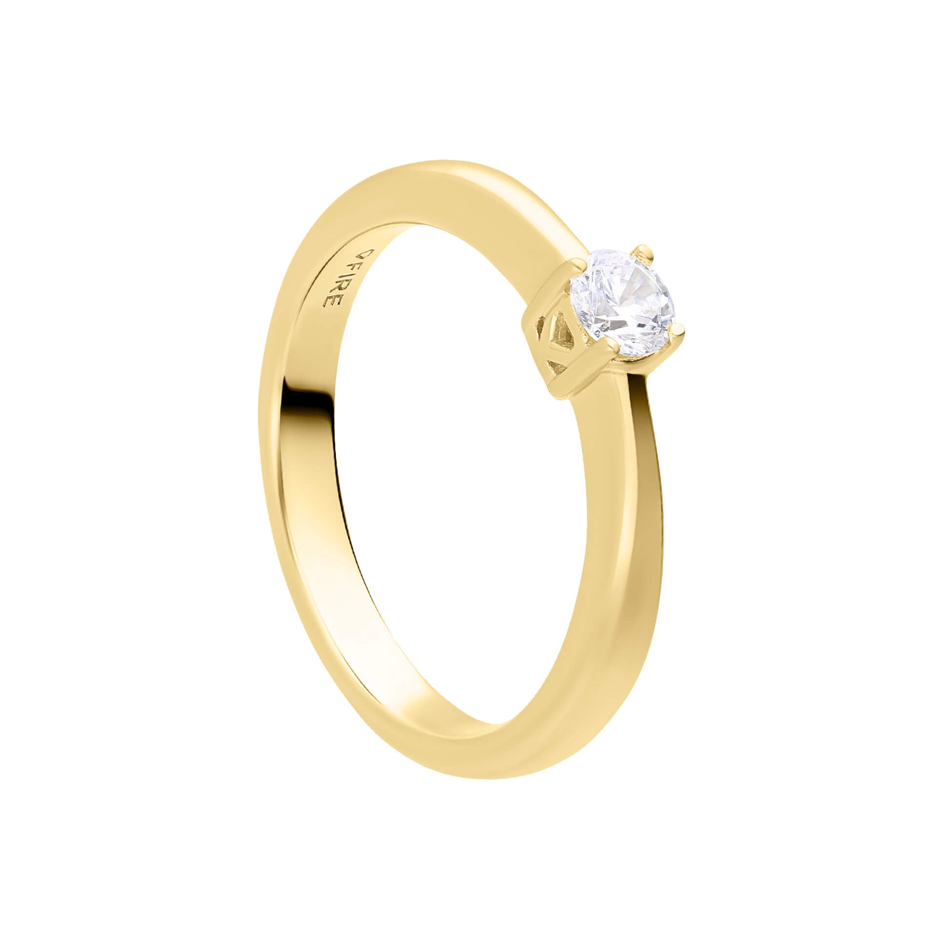 Gecko Jewellery Sterling Silver Four Claw Solitaire Zirconia Ring