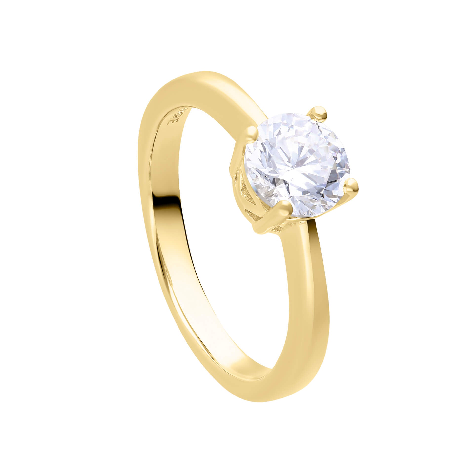 Gecko Jewellery Sterling Silver Four Claw Solitaire Zirconia Ring