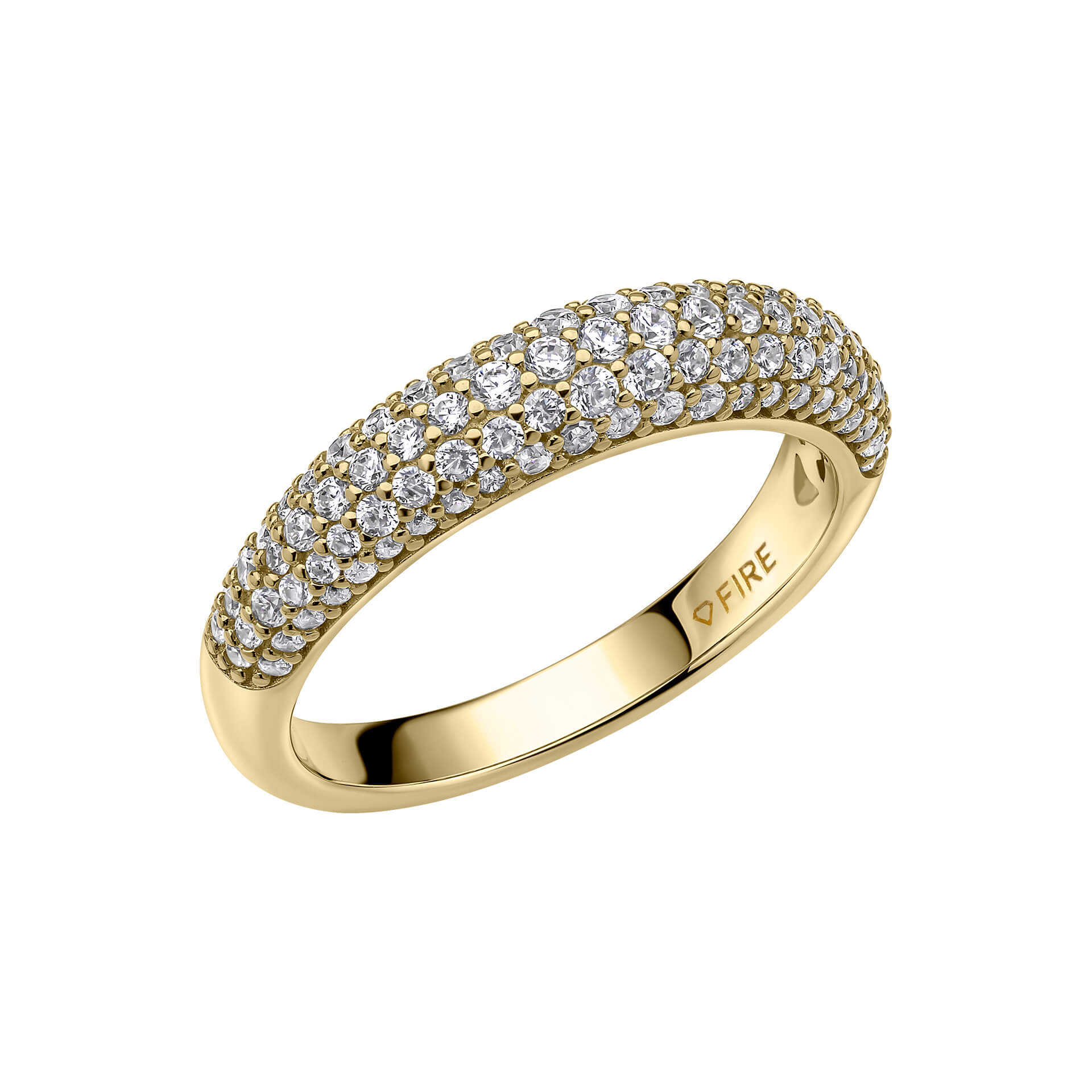 Diamonfire Pave Set Dome Ring | Sterling Silver Zirconia Band