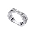 Gecko Jewellery Zirconia Criss Cross Ring in Sterling Silver