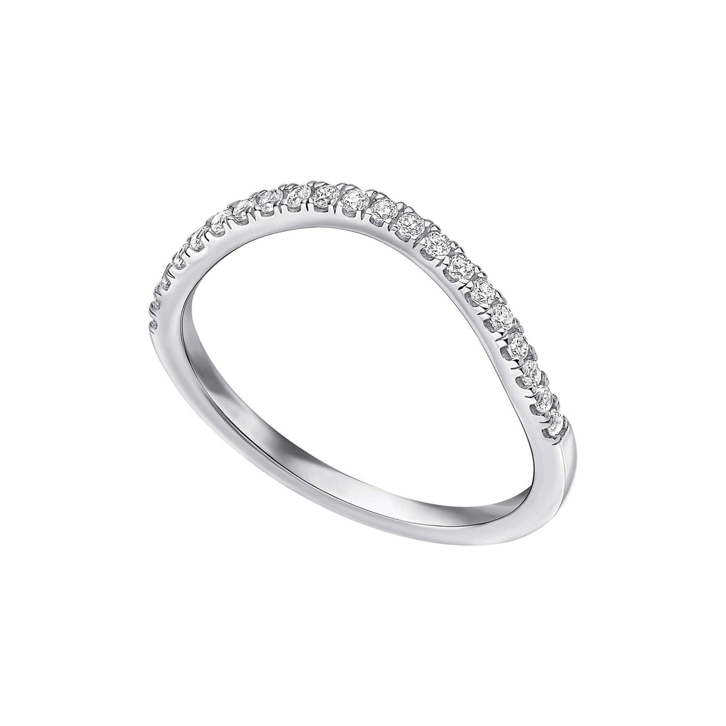 Gecko Jewellery Zirconia Wave Cluster Ring | Sterling Silver Band