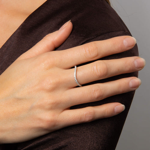 Gecko Jewellery Zirconia Wave Cluster Ring | Sterling Silver Band
