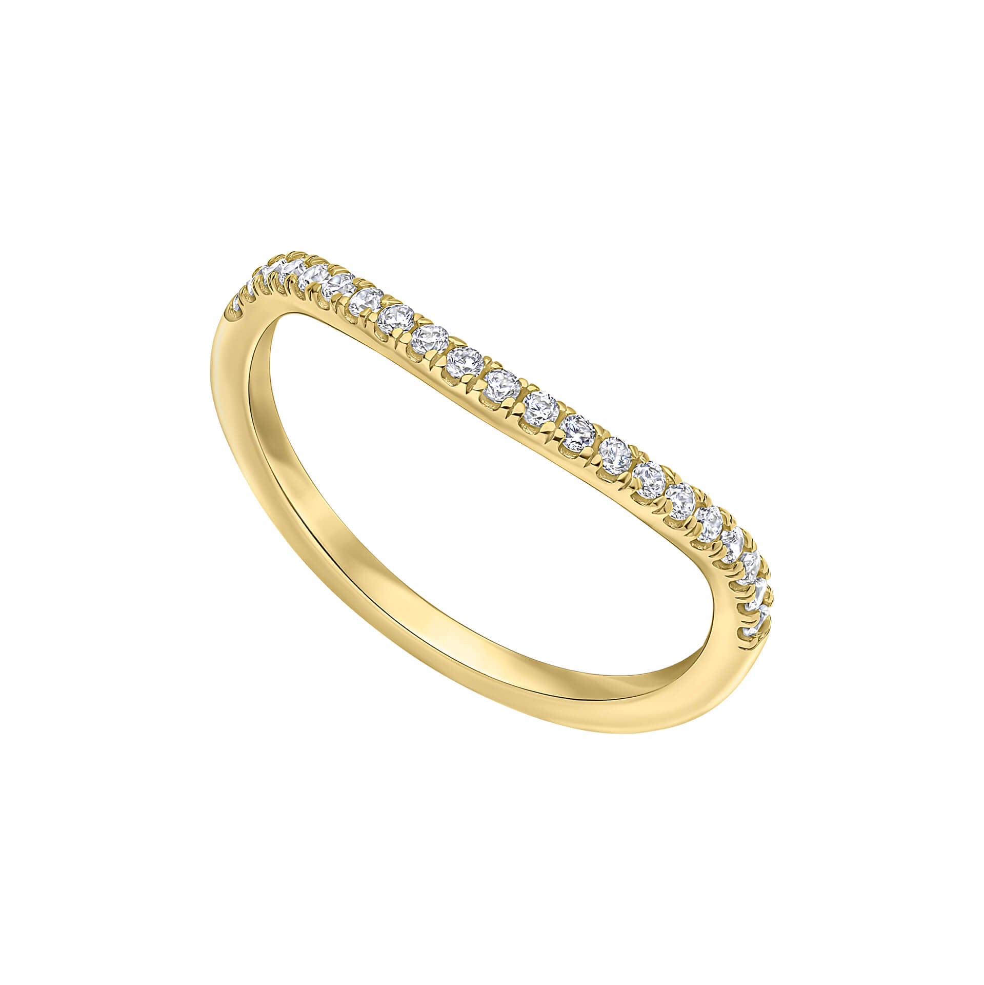 Gecko Jewellery Zirconia Wave Cluster Ring | Sterling Silver Band