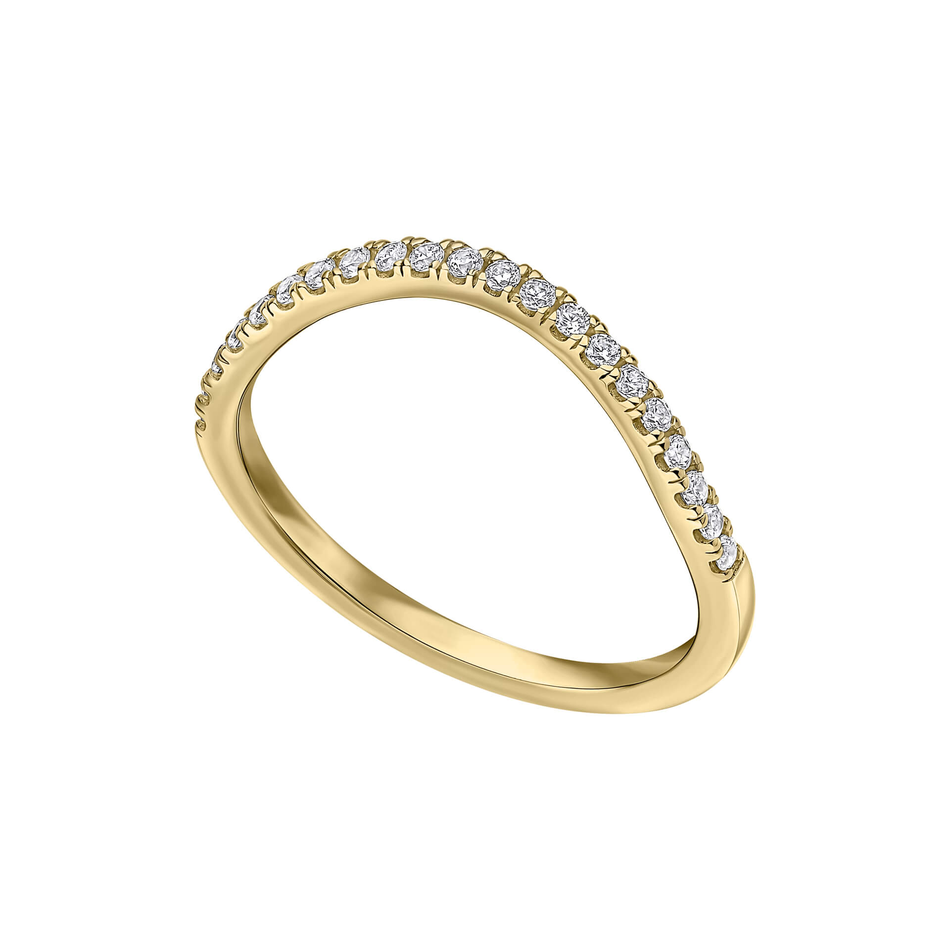Gecko Jewellery Zirconia Wave Cluster Ring | Sterling Silver Band