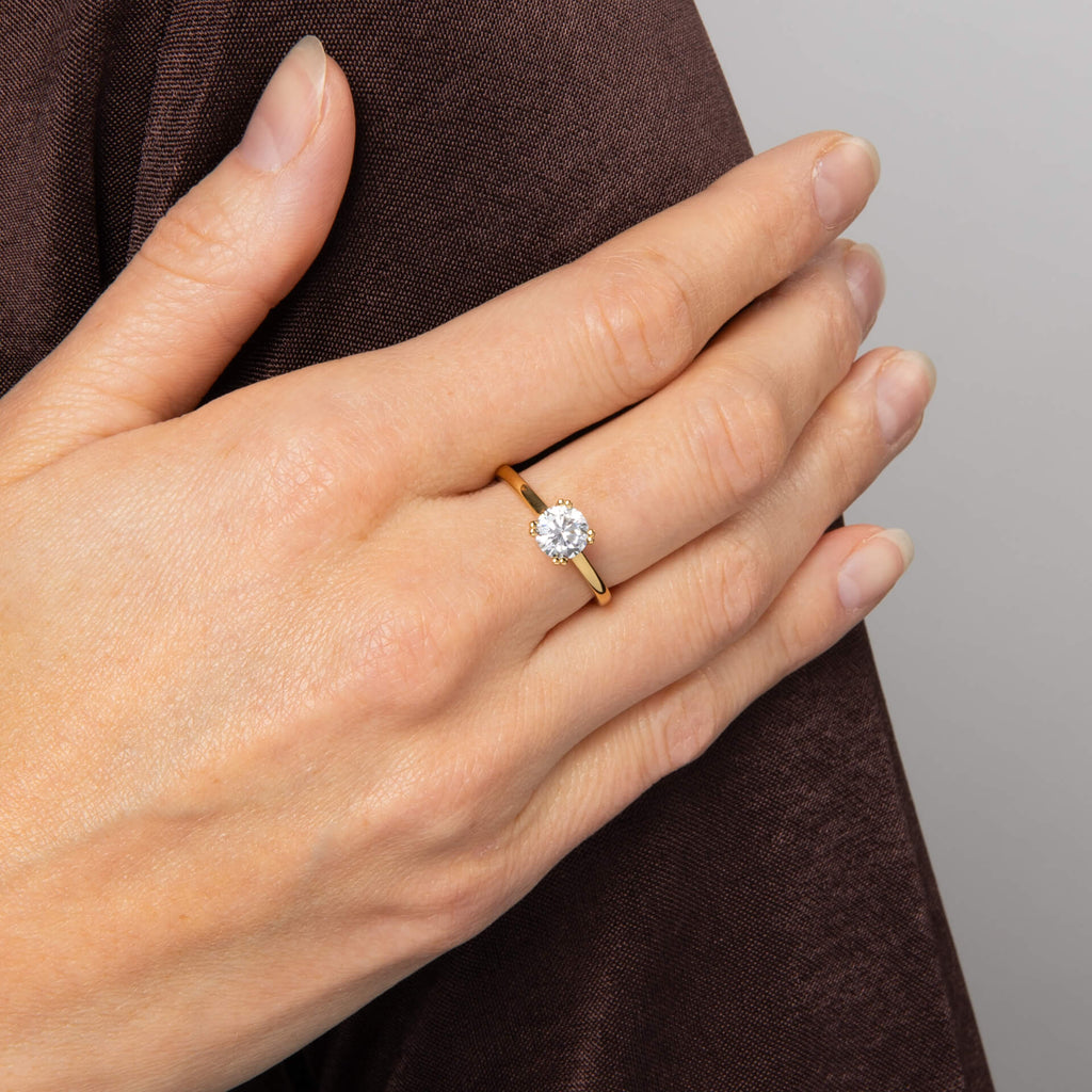 Gecko Jewellery 1ct Diamonfire Zirconia Double Claw Solitaire Ring