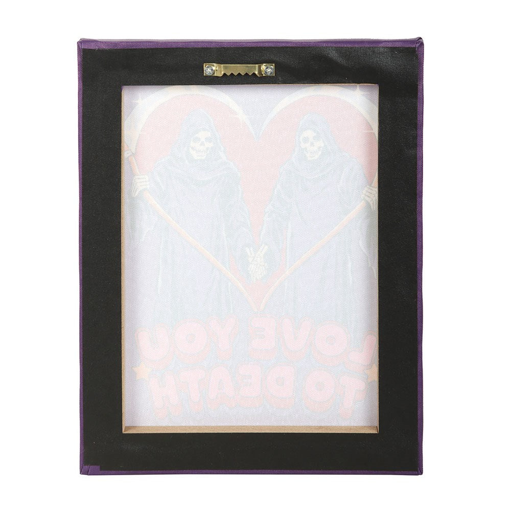 Steven Rhodes Love You To Death Canvas Plaque - Retro Goth Wall Art
