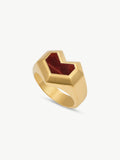 No More Nobody Daryl Tiger Eye Heart Ring – 18k Gold Vermeil Silver