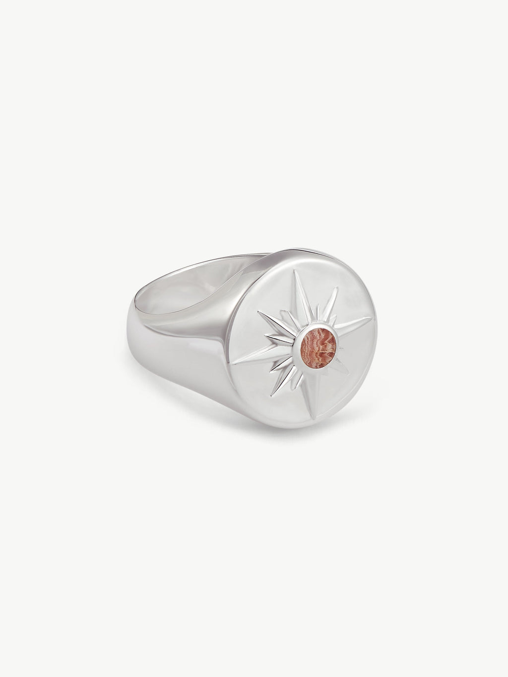 Astrid Pink Rhodochrosite Star Ring in Recycled Sterling Silver | No More