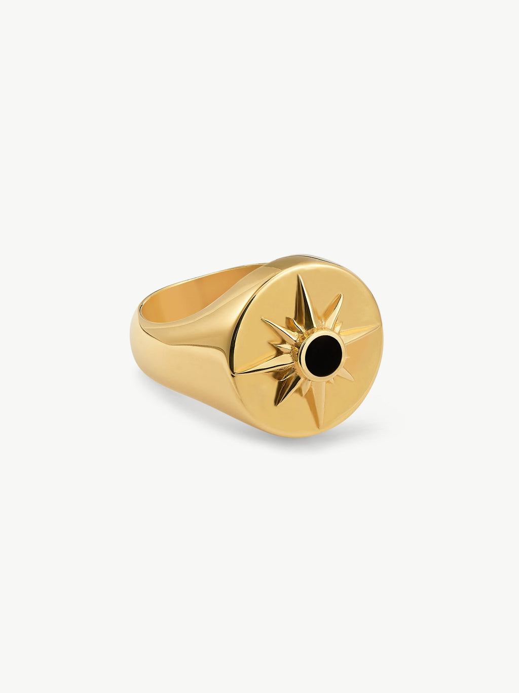 No More Nobody Astrid Star Ring – 18k Gold Plated Onyx Statement Ring