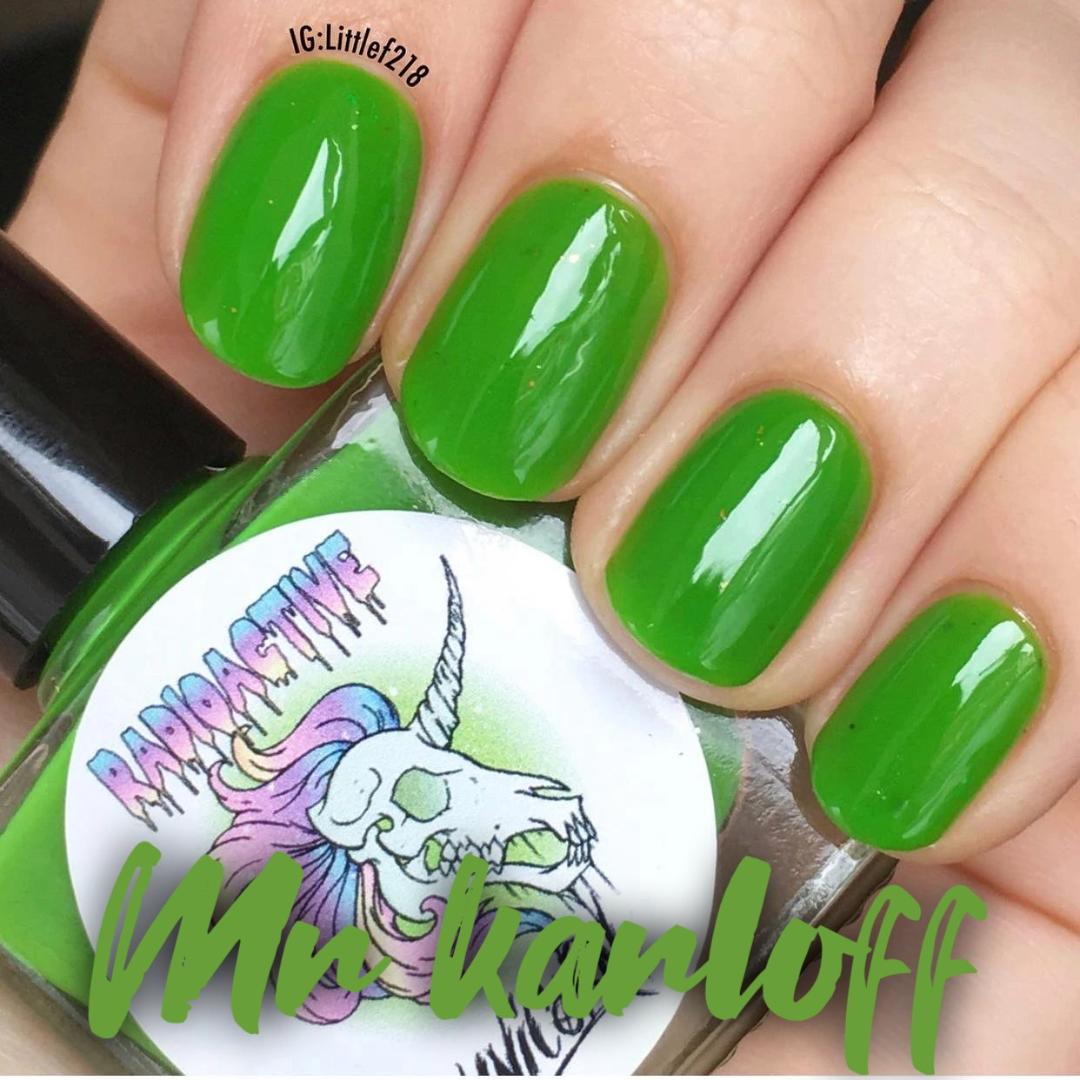 Radioactive Unicorn Mr Karloff Nail Polish – Deep Green Liquid Look 10ml