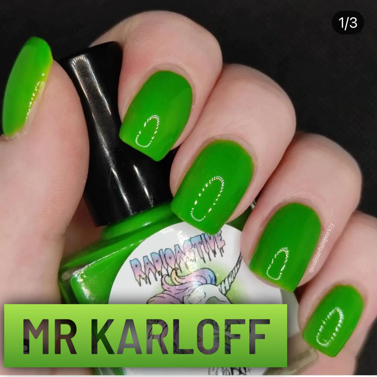 Radioactive Unicorn Mr Karloff Nail Polish – Deep Green Liquid Look 10ml