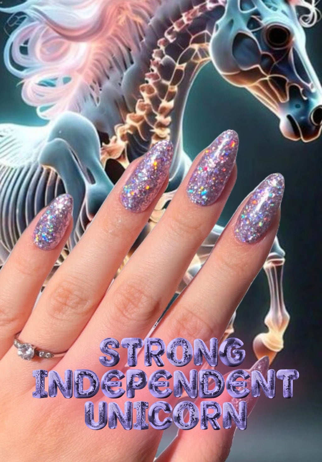 Radioactive Unicorn Lilac Glitter Nail Polish – Vegan & 5-Free (10ml)