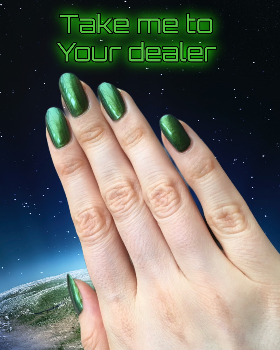 Radioactive Unicorn Nail Polish – Shimmering Green Liquid Look 10ml