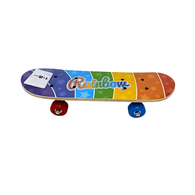 PoundFun Children's Rainbow Skateboard – 43cm Beginner Kids Skateboard