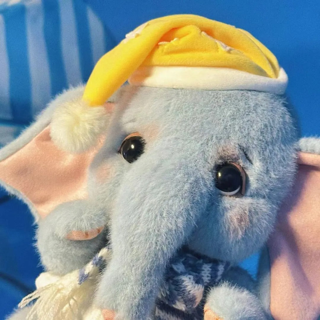LuLuFun Studio Rubii Elephant Plush Toy – Handmade Blue Boucle Stuffed Animal