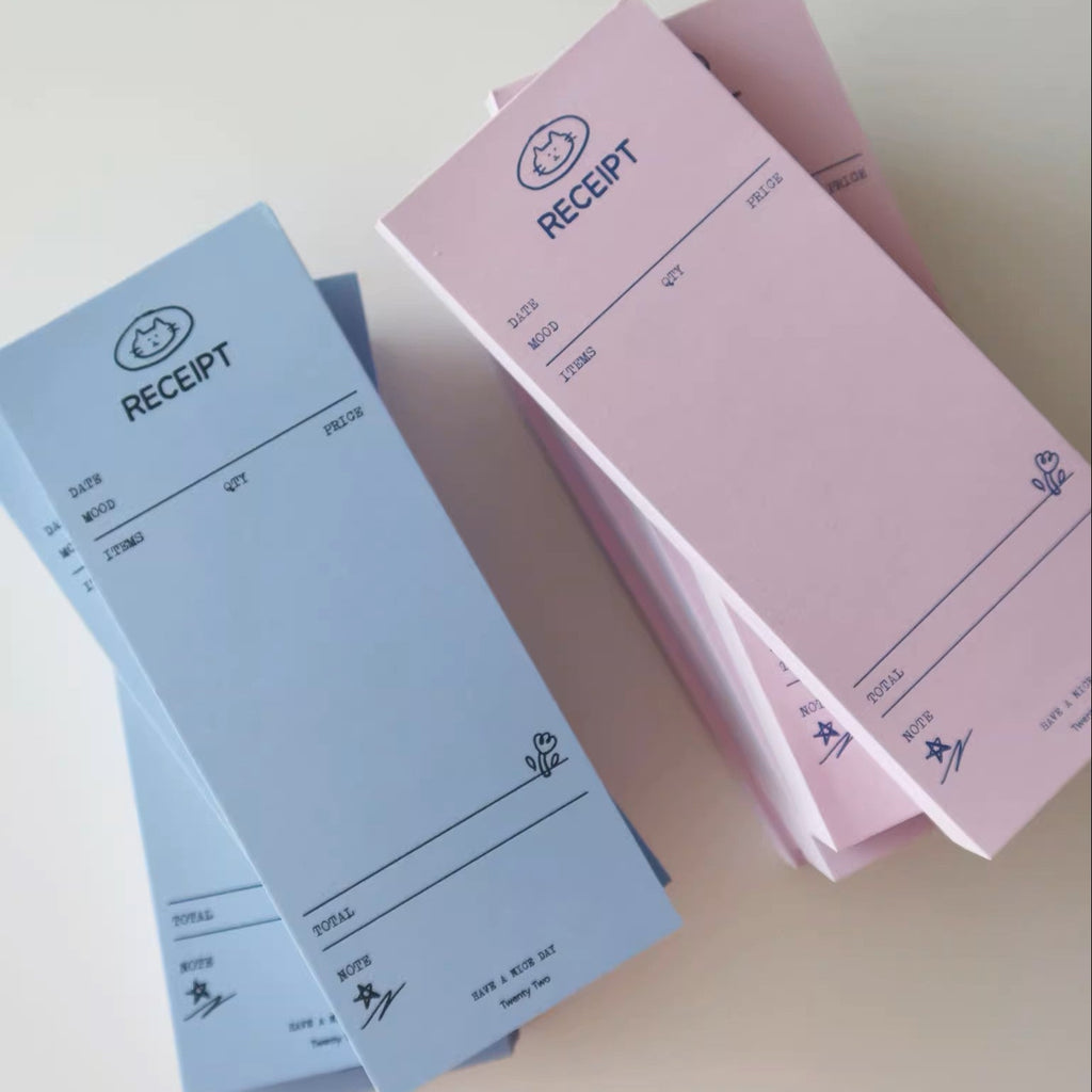 Kitty Receipt Memo Pad by LuLuFun Studio - 100 Cute Journaling Notes