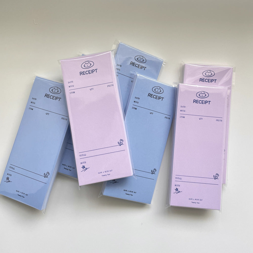 Kitty Receipt Memo Pad by LuLuFun Studio - 100 Cute Journaling Notes