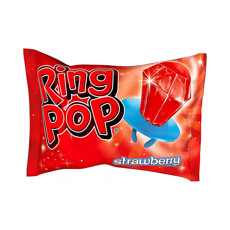 Ring Pop Strawberry Flavoured Wearable Candy Gem - PoundFun Party Treat