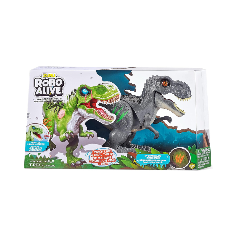 Robo Alive T-Rex S2 Grey - Interactive Walking Robotic Dinosaur Toy