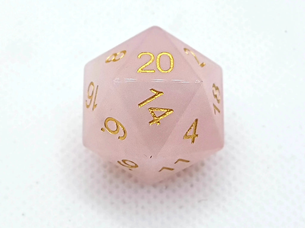 Rose Quartz | Gemstone Dice | 7 Piece Set