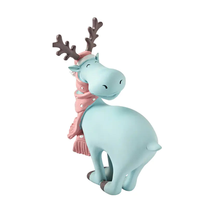 Nordic Elk Decorative Resin Figurine – Pastel Home Ornament (3 Colours)