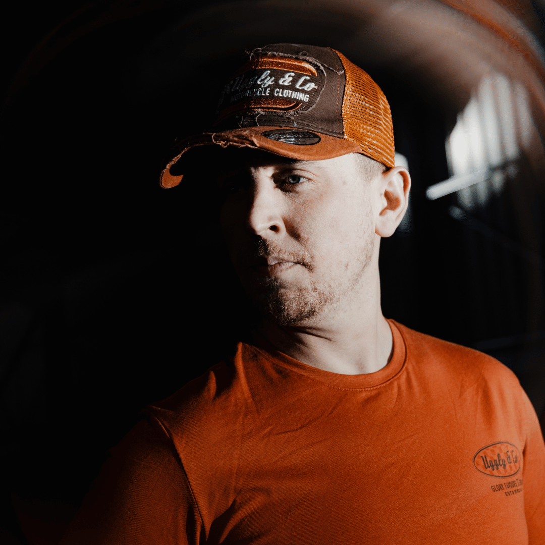 Uggly and Co Rust Flat Track Trucker Hat – Vintage Racing Mesh Cap